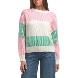 SUNDAY EDITION Cream Multi Striped Sweater